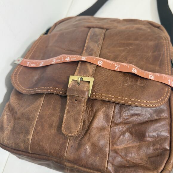Vintage Brown Leather Crossbody Messenger Bag – Style Unisex’s - Picture 12 of 12